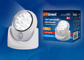 Светильник светодиодный накладной ULK-N21 SENSOR WHITE LED с датчиком движения на батарейках 4АА белый | UL-00002915 Uniel