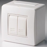 Коробка для миниканалов с двумя выключателями. коричневая (розница) | 10001B DKC (ДКС)