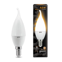 Лампа светодиодная LED 6.5вт 230в Е14 теплый свеча на ветру Candle taiЛампа Gauss - 104101107