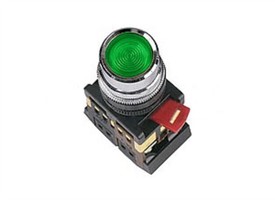 Кнопка ABLF-22 зеленый d22мм неон/230В 1з+1р | SQ0704-0002 TDM ELECTRIC