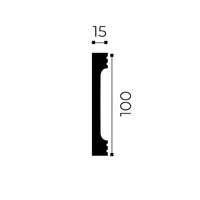 Плинтус напольный квадратный полистирол 0.1x2 м цвет белый NMC