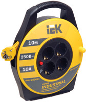 Удлинитель на катушке 4х10м с заземл. 10А IP20 Industrial УК10 3х1 термозащита IEK WKP14-10-04-10 (ИЭК)