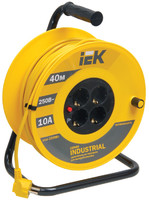 Удлинитель на катушке 4х40м с заземл. 10А IP20 Industrial УК40 3х1 термозащита IEK WKP14-10-04-40 (ИЭК)