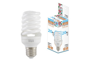 Лампа энергосберегающая КЛЛ 20Вт Е27 865 cпираль НЛ-FSТ2 48х115мм | SQ0347-0012 TDM ELECTRIC