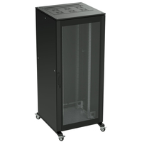 Напольный шкаф 42U 800х800 двери стекло/сплошная, укомплектован вводом и заглушками RAL 9005 | R5IT4288GSB DKC (ДКС) цена, купить