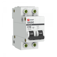Автоматический выключатель EKF Basic 2 П 16 А C 4.5 кА ВА 47-29 mcb4729-2-16C