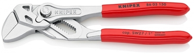Клещи переставныеавные - гаечный ключ 27 мм (1) L-150 Cr-V хромированные обливные рукоятки блистер KN-8603150SB KNIPEX аналоги, замены