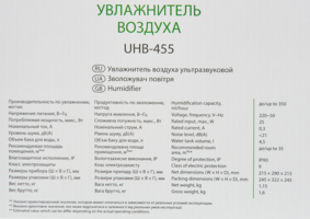 Увлажнитель воздуха ультразвуковой Ballu UBH-455 цвет белый