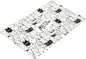 Салфетка сервировочная Коты 26x41 см прямоугольная ПВХ цвет чёрный/белый аналоги, замены