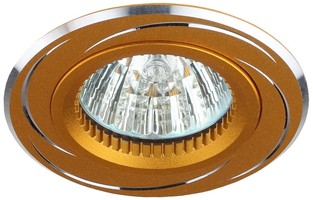 Светильник точечный встраиваемый под лампу KL34 50Вт MR16 золото/хром алюминиевый | C0043821 ЭРА (Энергия света)