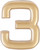 Цифра «3» самоклеящаяся 40х32 мм пластик цвет матовое золото LARVIJ