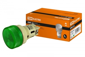 Лампа ENR-22 сигнальная d22мм зеленый неон/230В цилиндр | SQ0702-0013 TDM ELECTRIC купить в Москве по низкой цене