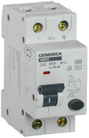 Выключатель автоматический дифференциального тока АВДТ 32 1п+N 40А C 30мА тип AC GENERICA | MAD25-5-040-C-30 IEK (ИЭК)