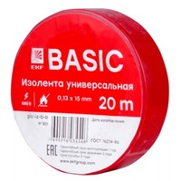 Изолента, класс В (общего применения), 0.13х15мм, 20 метров, красная EKF Simple | plc-iz-b-r