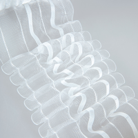 Лента шторная буферная двухрядная 10 см органза цвет белый