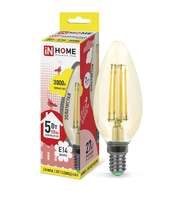 Лампа светодиодная LED-СВЕЧА-deco 5Вт 230В Е14 3000К 450Лм золотистая | 4690612007182 IN HOME