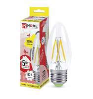 Лампа светодиодная LED-СВЕЧА-deco 5Вт 230В Е27 3000К 450Лм прозр | 4690612007588 IN HOME