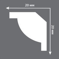 Плинтус потолочный полистирол ударопрочный Decomaster D132 белый 20х20х2000 мм