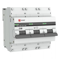 Автоматический выключатель ВА 47-100, 3P 80А (C) 10kA EKF | mcb47100-3-80C mcb47100-3-80C-pro