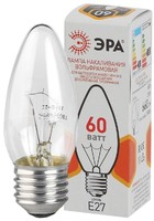 Лампа накаливания ЛОН ДС 60-230-E27-CL (B36) свечка 60Вт 230В E27 цв. упаковка | Б0039130 ЭРА (Энергия света)