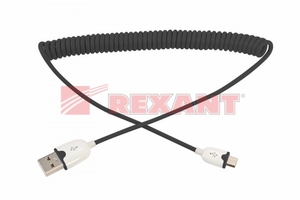 Кабель USB универсальный microUSB шнур витой 1м черн. Rexant 18-4300 м купить в Москве по низкой цене