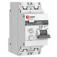 Выключатель автоматический дифференциального тока АД-32 1п+N 25А C 10мА тип A PROxima | DA32-25-10-a-pro EKF