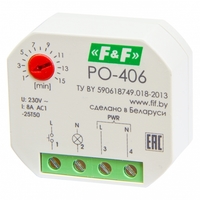 Реле времени PO-406 (задержка выкл /управ контактом 230В 8А 1НО IP20 монтаж в d-60мм) F&F EA02.001.019 Евроавтоматика ФиФ купить в Москве по низкой цене