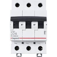 Автоматический выключатель 3-полюсной Legrand RX3 16А 4,5 кА тип С 419708