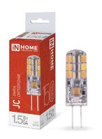 Лампа светодиодная LED-JC 1.5Вт 12В 4000К нейтр. бел. G4 150лм IN HOME 4690612035963 цена, купить