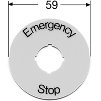 Грибок | SK615546-2 ABB Шильдик круглый алюминиевый желтый Emergency Stop для кнопо к аналоги, замены