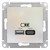 Розетка USB AtlasDesign тип A+C 5В/2.4А 2х5В/1.2А механизм жемчуж. SchE ATN000439 Schneider Electric