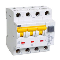 Выключатель автоматический дифференциального тока 4п (3P+N) C 10А 30мА тип A 6кА АВДТ-34 IEK MAD22-6-010-C-30 (ИЭК)