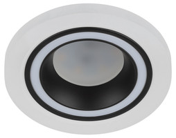 Встраиваемый светильник декоративный DK90 WH/BK MR16/GU5.3 белый/черный ЭРА - Б0054359 (Энергия света)