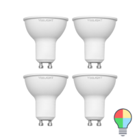 Лампа умная светодиодная Yeelight GU10 200-240 В 5Вт спот прозрачная 350 лм, регулируемый цвет света RGBW, для диммера, 4 шт. аналоги, замены