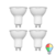 Лампа умная светодиодная Yeelight GU10 200-240 В 5Вт спот прозрачная 350 лм, регулируемый цвет света RGBW, для диммера, 4 шт.