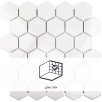 Мозаика керамическая StarMosaic Homework Hexagon White Glossy 26.5x27.8 см цвет белый SMART MOSAIC