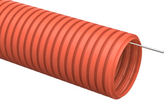 Труба гофрированная ПНД d16мм с протяжкой оранж. (уп.100м) IEK CTG20-16-K04-100 (ИЭК)