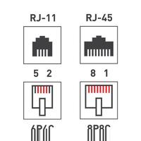 Комбинированная розетка RJ-45(8P-8C) + RJ-11(6P-4C), внешняя | 03-0120 REXANT