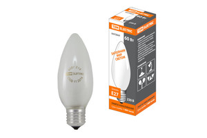 Лампа накаливания ЛОН 60Вт Е27 230В свеча матовая | SQ0332-0020 TDM ELECTRIC