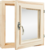 Окно для бани деревянное одностворчатое Липа 400x400 мм (ВхШ) поворотное однокамерный стеклопакет цвет натуральный