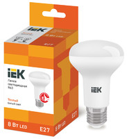 Лампа светодиодная ECO R63 8Вт 3000К тепл. бел. E27 720лм 230-240В IEK LLE-R63-8-230-30-E27 (ИЭК)
