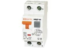 Выключатель автоматический дифференциального тока АВДТ 63 1п+N 16А C 30мА тип A | SQ0202-0002 TDM ELECTRIC