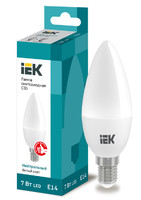Лампа светодиодная Eco 7Вт C35 свеча 4000К нейтр. бел. E14 230В IEK LLE-C35-7-230-40-E14 (ИЭК)
