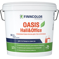 Краска интерьерная моющаяся Finncolor Oasis Hall & Office База C бесцветная глубокоматовая 2.7 л 700001270 купить в Москве по низкой цене
