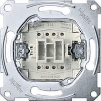 Механизм выключателя кнопочного 1п с замыкающим контактом зажимом нейтрали - MTN3156-0000 Schneider Electric MERTEN сх.6 10AХ QF переключателя проходного СП самовозвратом аналоги, замены