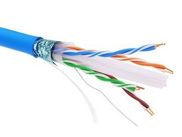 Информационный кабель экранированый F/UTP 4х2 CAT6A, PVC, синий | RN6AFUPV5BL DKC (ДКС) купить по оптовой цене