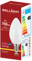 Лампа светодиодная Bellight E14 175-250 В 8 Вт свеча 750 лм теплый белый цвет света