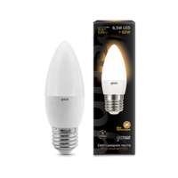Лампа светодиодная LED 6.5 Вт 520 Лм 3000К теплая Е27 Свеча Black Gauss - 103102107 E27 бел 230в мат.свеча 220В 2700К купить в Москве по низкой цене