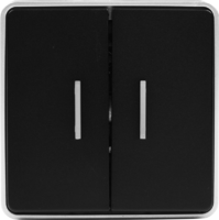 Выключатель накладной Werkel Gallant 2 клавиши с подсветкой, цвет чёрный серебром