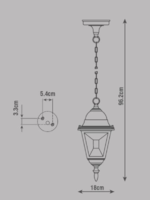 Подвесной светильник уличный Inspire Chester 1xE27х100 Вт, декоративное стекло, IP44